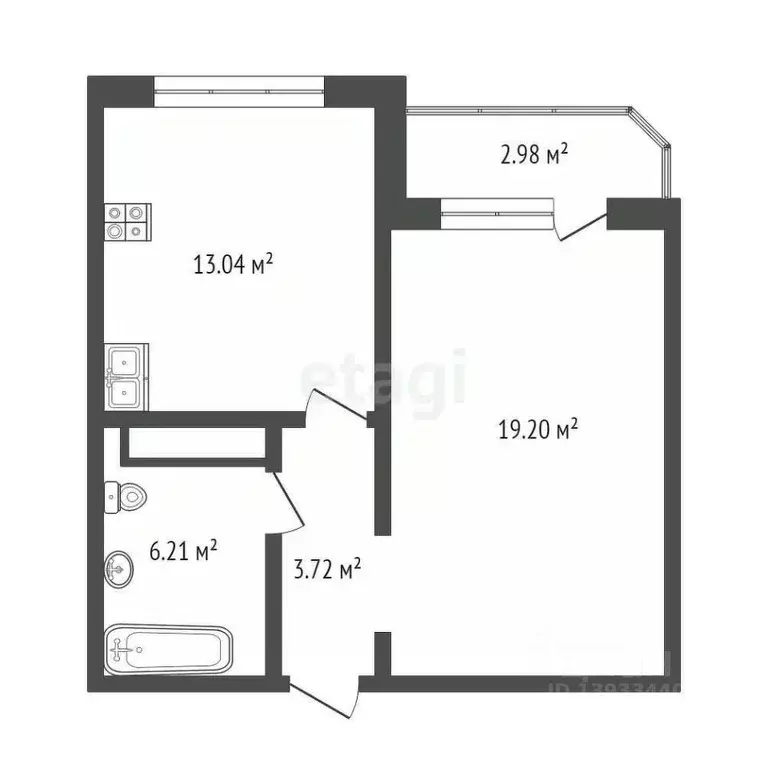 1-к кв. Тюменская область, Тюмень Кремлевская ул., 112к3 (42.0 м) - Фото 1