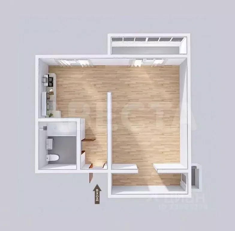 Студия Омская область, Омск Привокзальный мкр, ул. Академика Павлова, ... - Фото 2