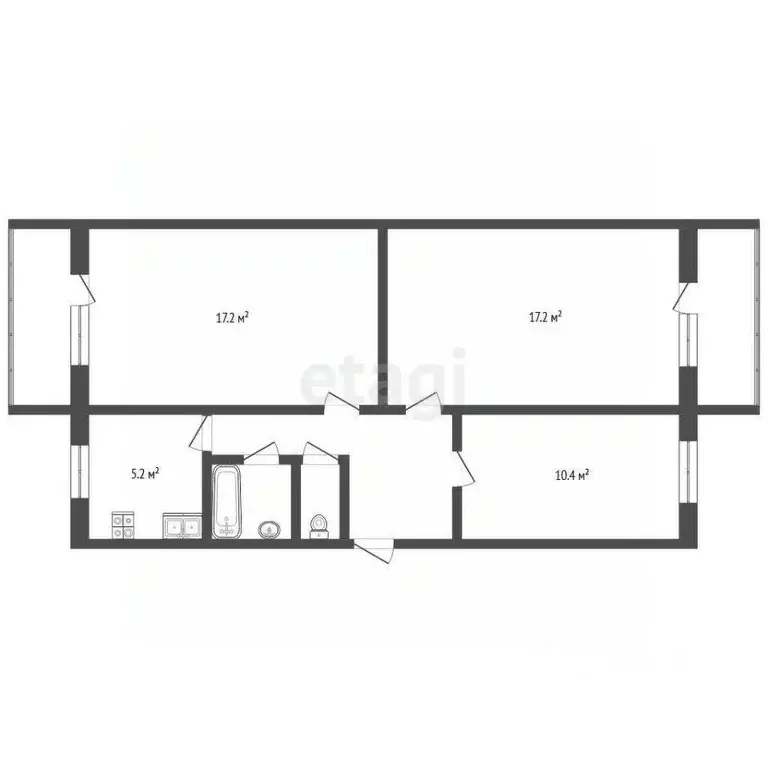 3-к кв. Тамбовская область, Тамбов ул. Николая Вирты, 130 (61.3 м) - Фото 1