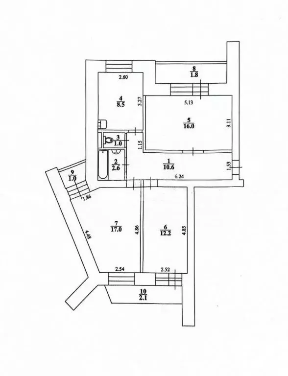 3-к кв. Томская область, Северск ул. Победы, 39 (67.9 м) - Фото 2