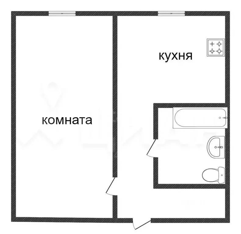 1-к кв. Татарстан, Альметьевск ул. Ленина, 118 (34.2 м) - Фото 1