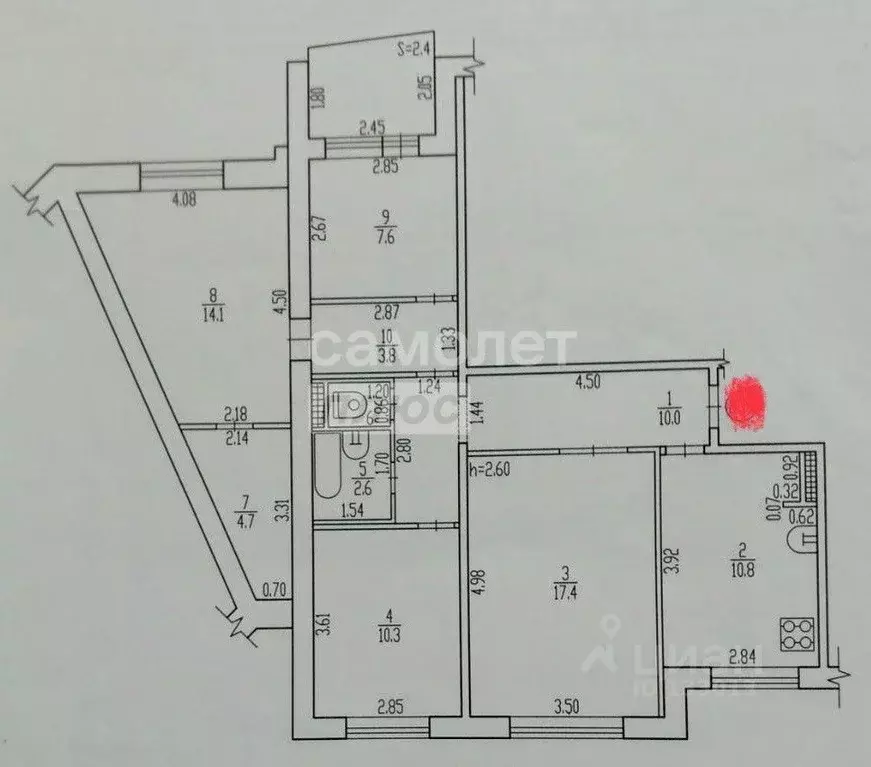 4-к кв. Брянская область, Брянск Фосфоритная ул., 17 (82.0 м) - Фото 2