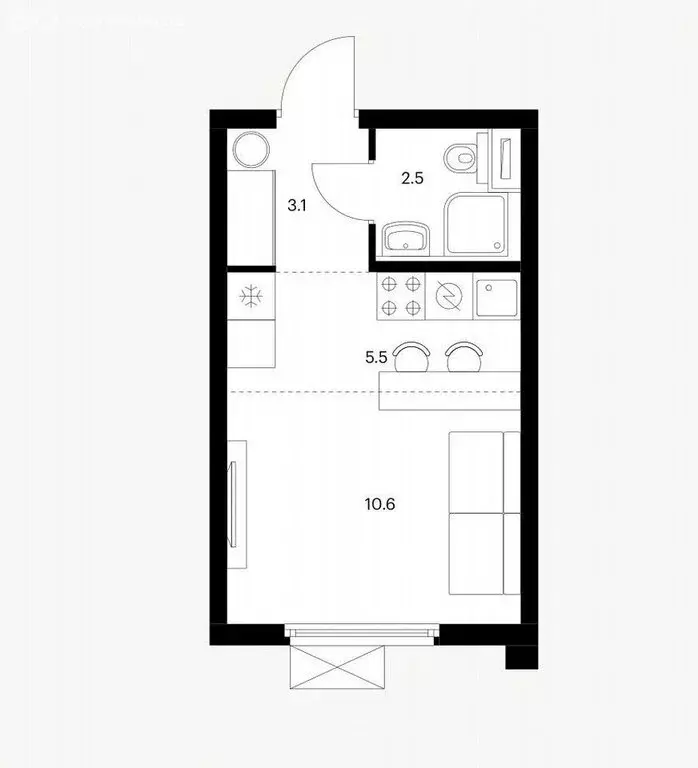 1-комнатная квартира: Москва, Ижорская улица, 6к1 (22 м) - Фото 1