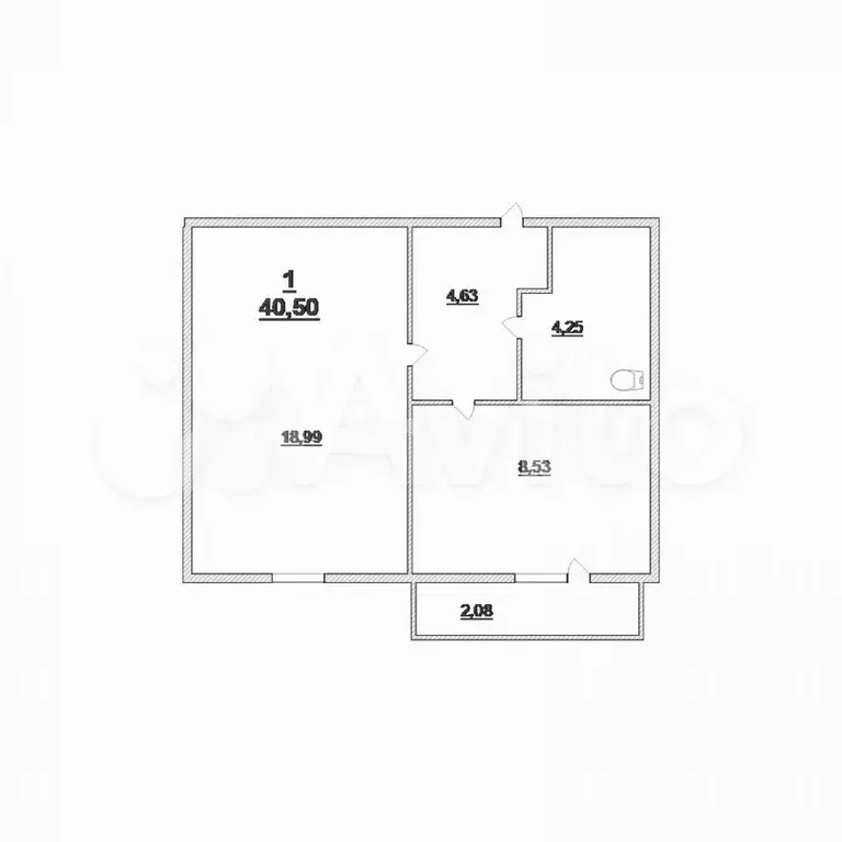 1-к. квартира, 40,5 м, 4/9 эт. - Фото 0