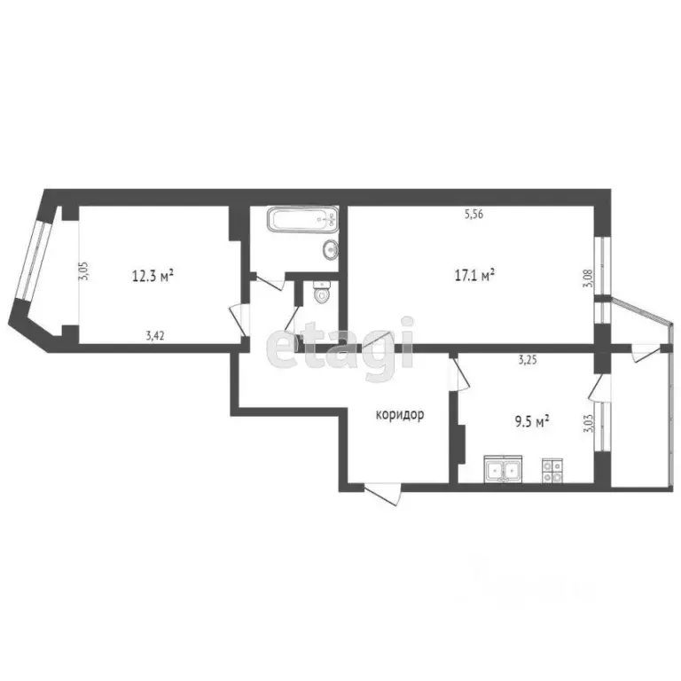2-к кв. Камчатский край, Петропавловск-Камчатский ул. Виталия Кручины, ... - Фото 2