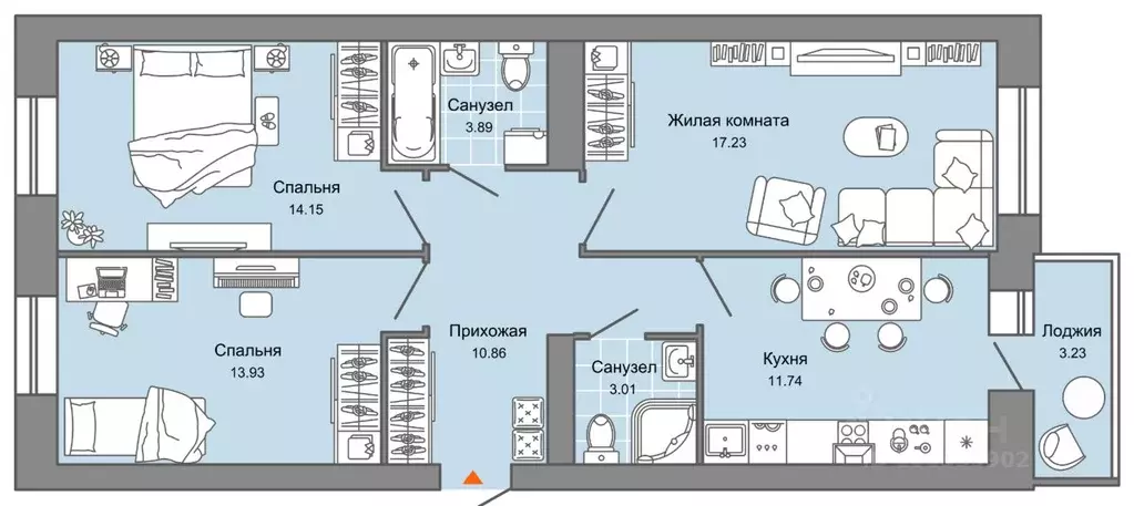 3-к кв. Ульяновская область, Ульяновск Новый Город мкр, Центральный ... - Фото 0