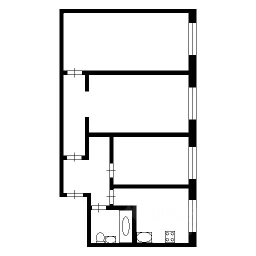 3-к кв. Тульская область, Тула Серебровская ул., 26Б (55.2 м) - Фото 1