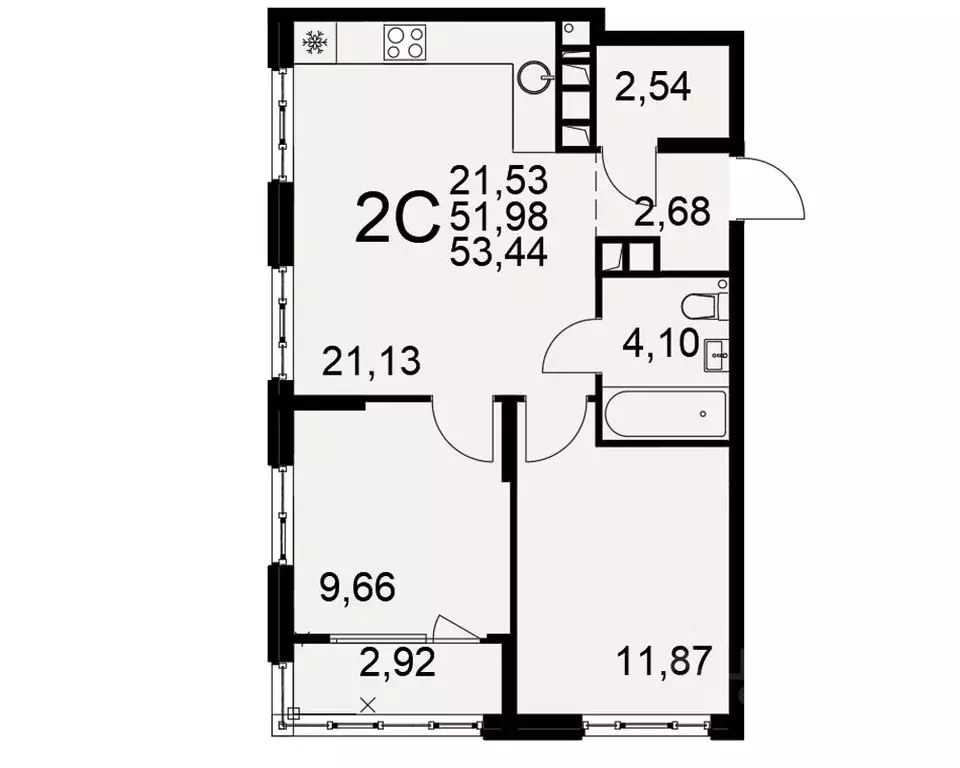 2-к кв. Рязанская область, Рязань пос. Ворошиловка, Символ жилой ... - Фото 1
