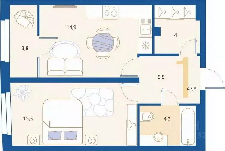 1-к кв. Пензенская область, Пенза Арбеково жилрайон, Дальнее Арбеково ... - Фото 2