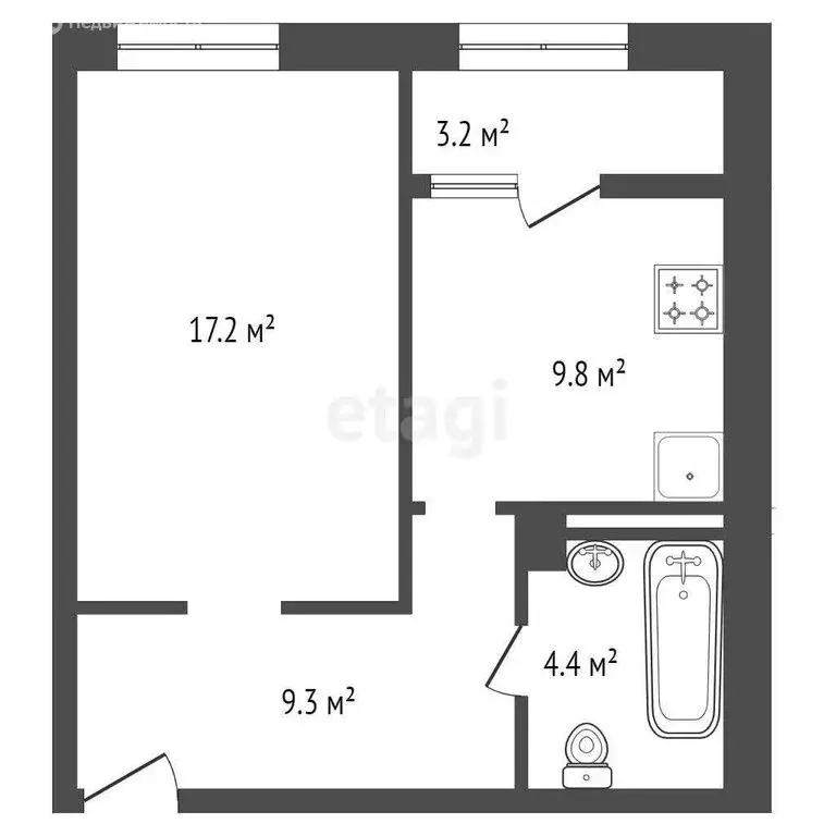 1-комнатная квартира: Красноярск, Апрельская улица, 9А (24.4 м) - Фото 1