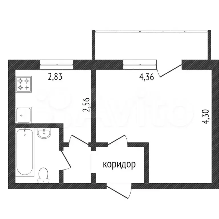 1-к. квартира, 31 м, 9/9 эт. - Фото 0