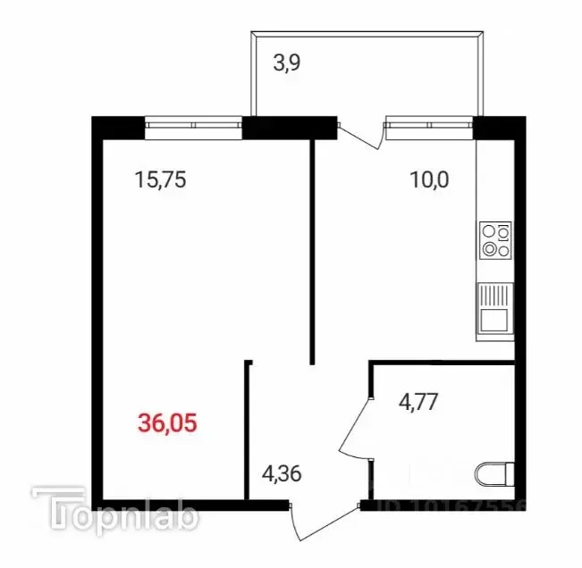 1-к кв. Красноярский край, Красноярск Соколовская ул., 20А (36.05 м) - Фото 1