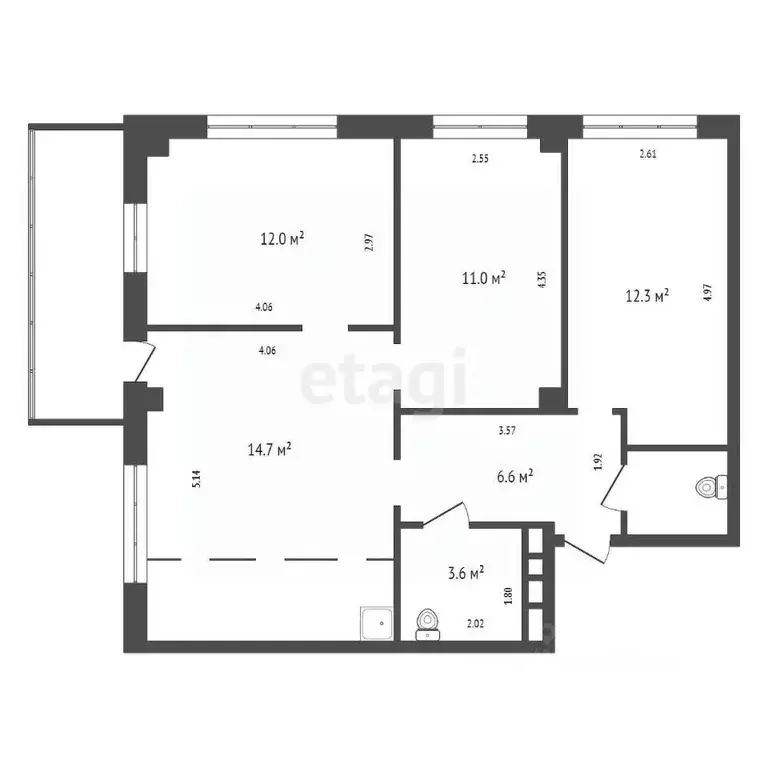 4-к кв. Красноярский край, Красноярск Лесопарковая ул., 33 (70.2 м) - Фото 1