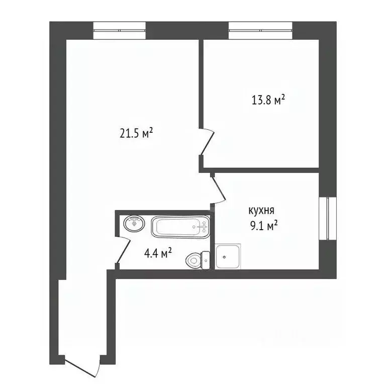 2-к кв. Красноярский край, Красноярск просп. 60 лет Образования СССР, ... - Фото 2
