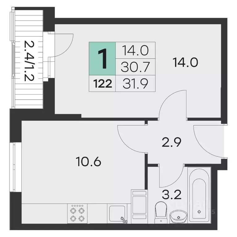 1-к кв. Московская область, Хотьково Сергиево-Посадский район, ул. ... - Фото 1