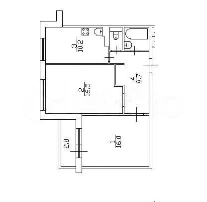 2-к. квартира, 55,1 м, 7/12 эт. - Фото 0