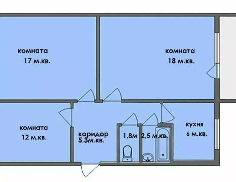 2-комнатная квартира: Пермь, улица Космонавта Леонова, 36 (45 м) - Фото 1