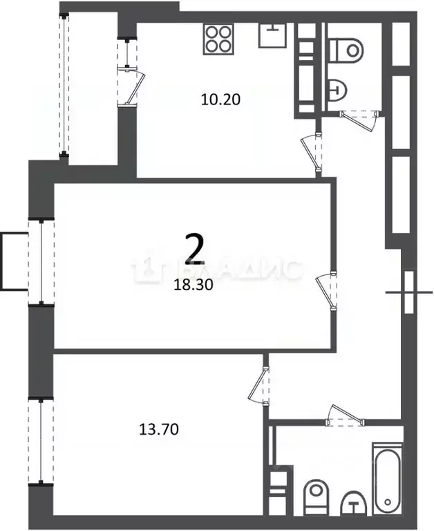 2-к кв. Москва Базовская ул., 24Б (59.5 м) - Фото 2