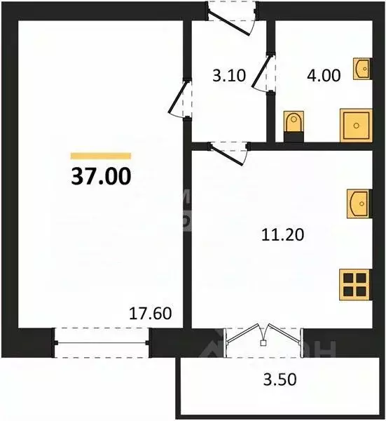 1-к кв. Воронежская область, Воронеж Цимлянская ул., 10В/2 (37.0 м) - Фото 1