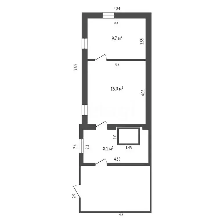 Дом в село Падун, Молодёжная улица (32.2 м) - Фото 1