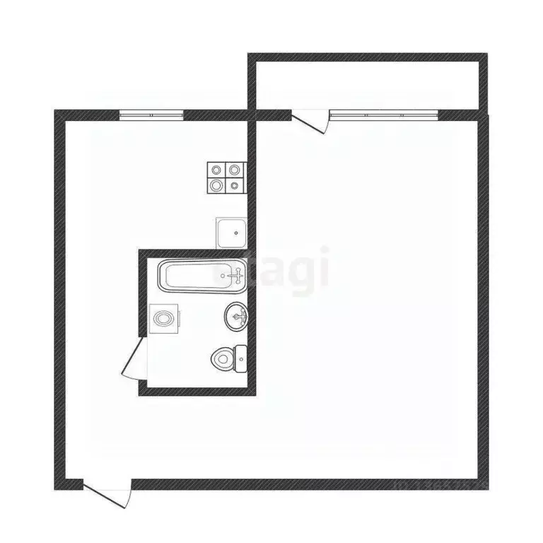 1-к кв. Иркутская область, Иркутск Байкальская ул., 201 (30.2 м) - Фото 2