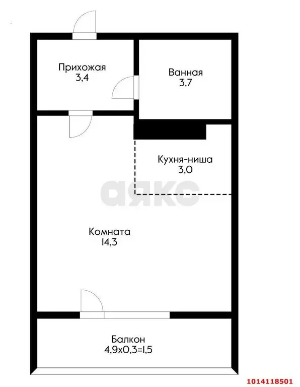 Квартира-студия: Краснодар, улица имени Героя Ростовского, 8 (24.9 м) - Фото 0