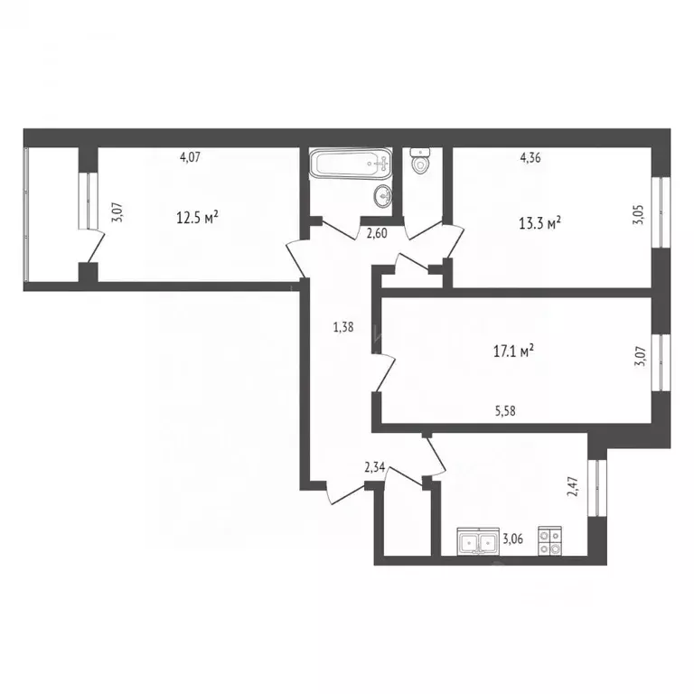3-к кв. Тюменская область, Тюмень ул. Немцова, 4 (109.0 м) - Фото 2