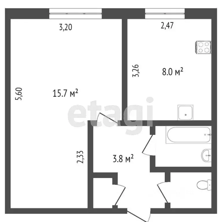 1-к кв. Санкт-Петербург ул. Маршала Тухачевского, 7К1 (31.0 м) - Фото 1