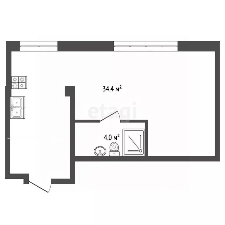 1-к кв. Крым, Ялта ул. Киевская, 44 (38.4 м) - Фото 2