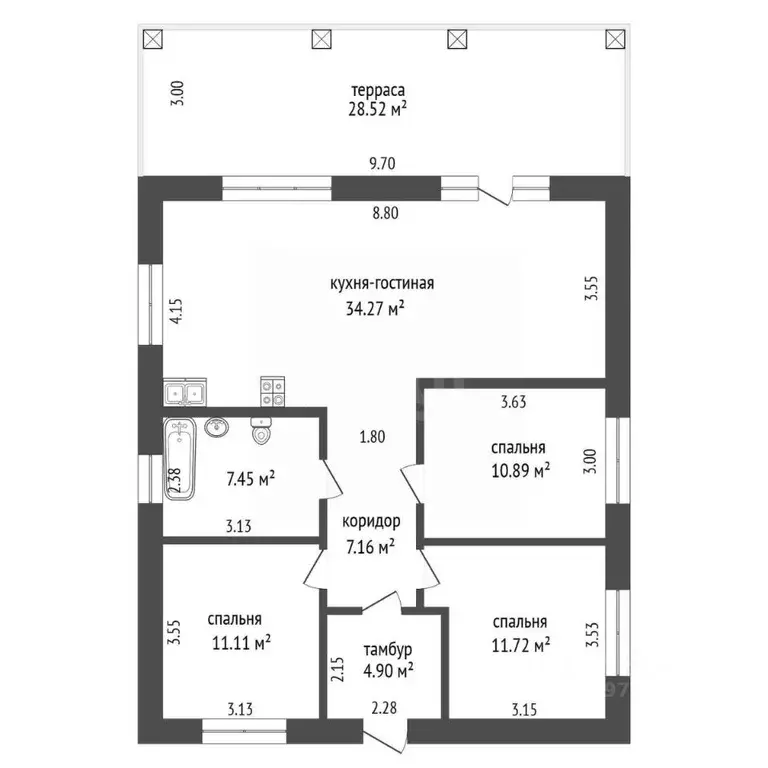 Дом в Башкортостан, Стерлитамак Тихий Ашкадар СНТ,  (116 м) - Фото 1