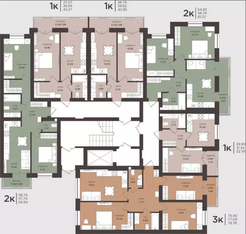 2-к кв. Калининградская область, Гурьевск  (58.03 м) - Фото 2