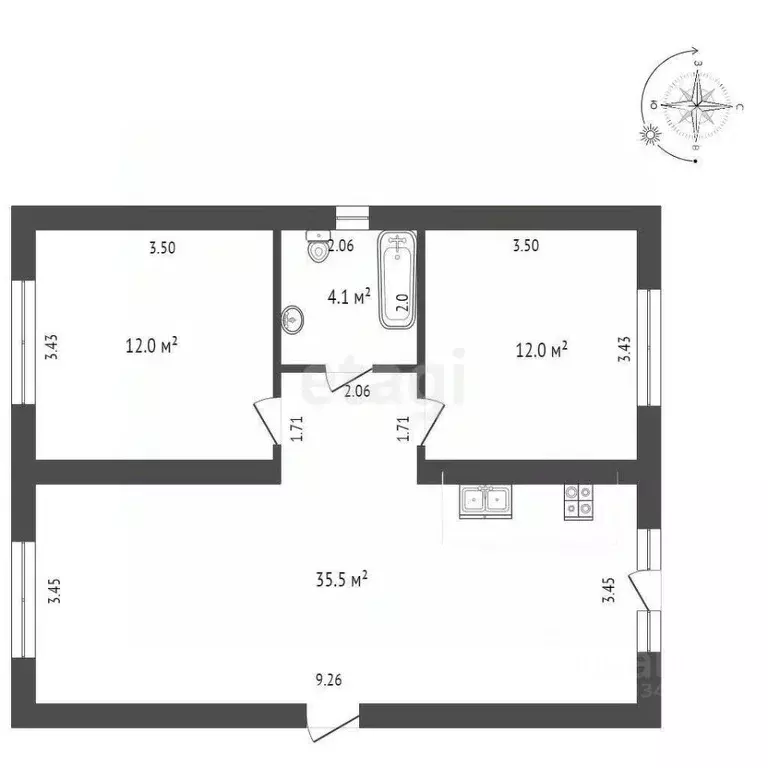 Дом в Тюменская область, Тюменский муниципальный округ, с. Успенка ул. ... - Фото 1