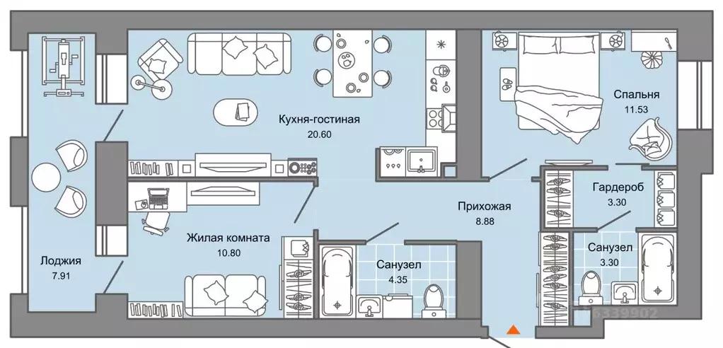 3-к кв. Ульяновская область, Ульяновск Город Новаторов жилой комплекс, ... - Фото 0