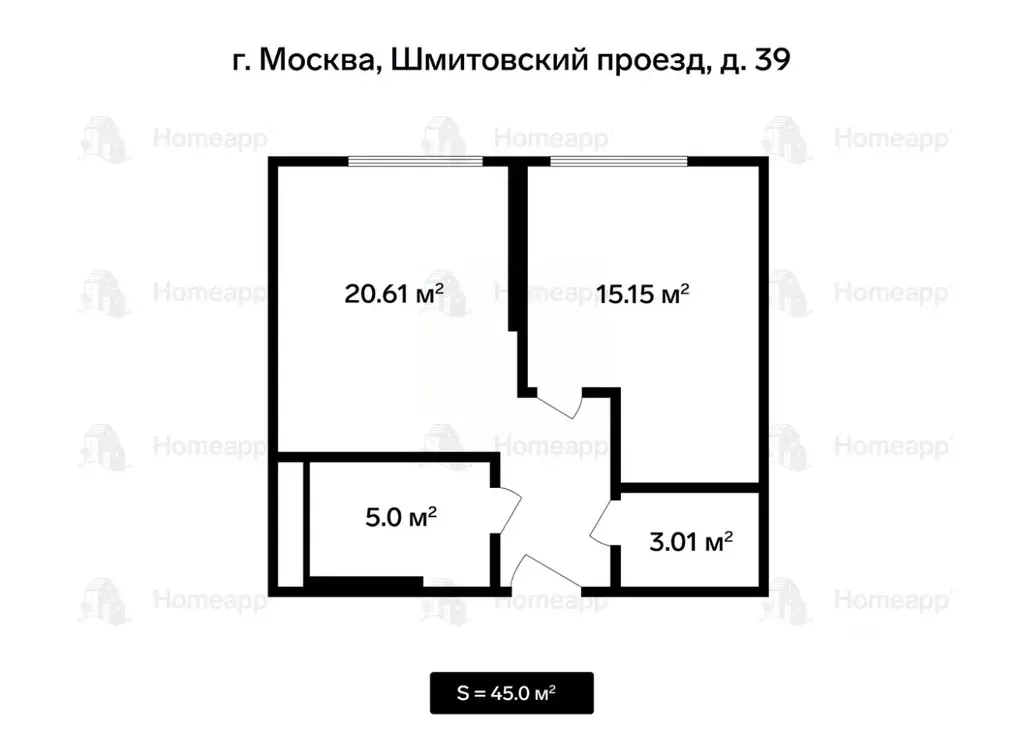 2-к кв. Москва Шмитовский проезд, 39к8 (45.0 м) - Фото 1