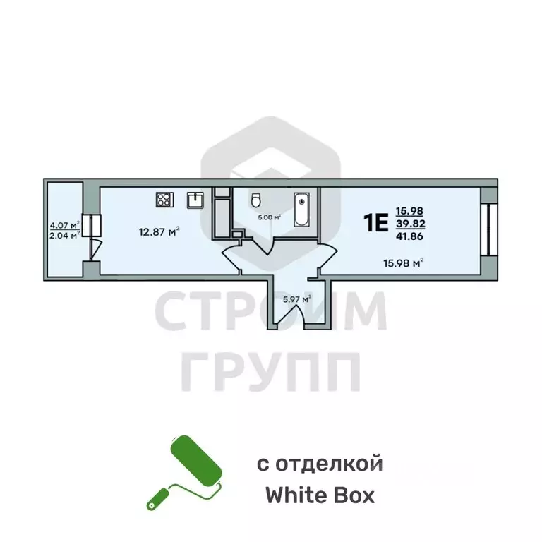 1-к кв. Владимирская область, Владимир ул. Нижняя Дуброва, 49А (41.86 ... - Фото 0