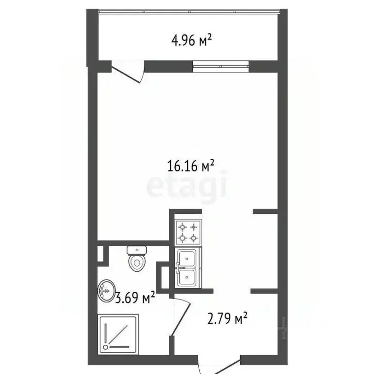 Студия Ленинградская область, Мурино Всеволожский район, ул. ... - Фото 2