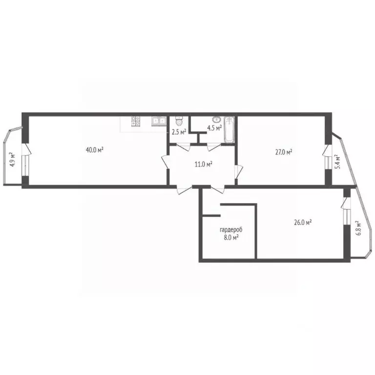 3-к кв. Тюменская область, Тюмень ул. 50 лет ВЛКСМ, 13к1 (119.0 м) - Фото 1