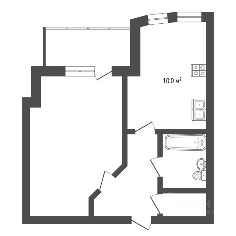 1-к кв. Тюменская область, Тюмень ул. 50 лет Октября, 3к1 (49.0 м) - Фото 2