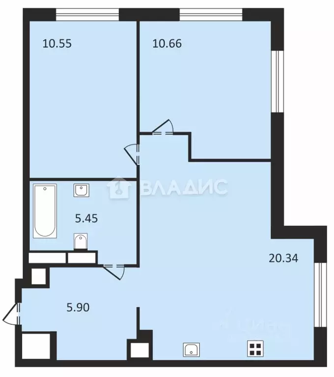 2-к кв. Москва ул. Архитектора Щусева, 4к2 (53.6 м) - Фото 1