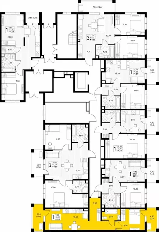 1-комнатная квартира: Сукко, жилой комплекс Кипарис (41.1 м) - Фото 2