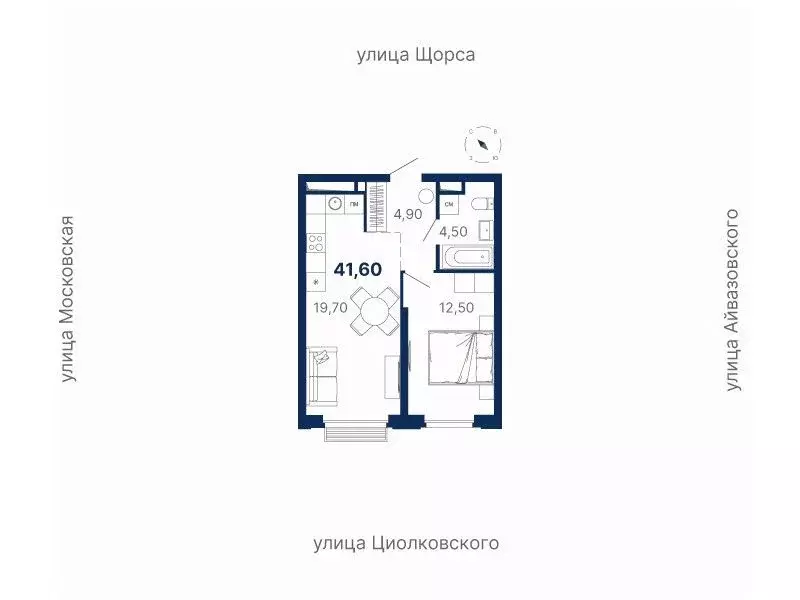 1-к кв. Свердловская область, Екатеринбург ул. Московская, 251 (41.6 ... - Фото 0