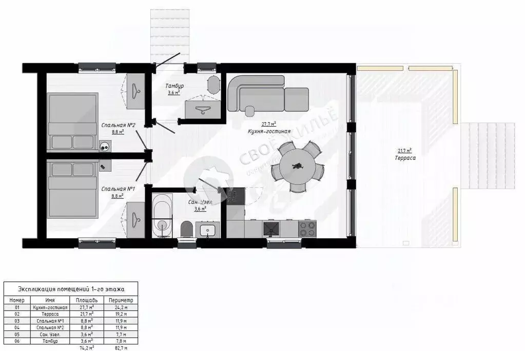 Дом в Пермский край, Пермь ул. Мирная, 3 (74 м) - Фото 2