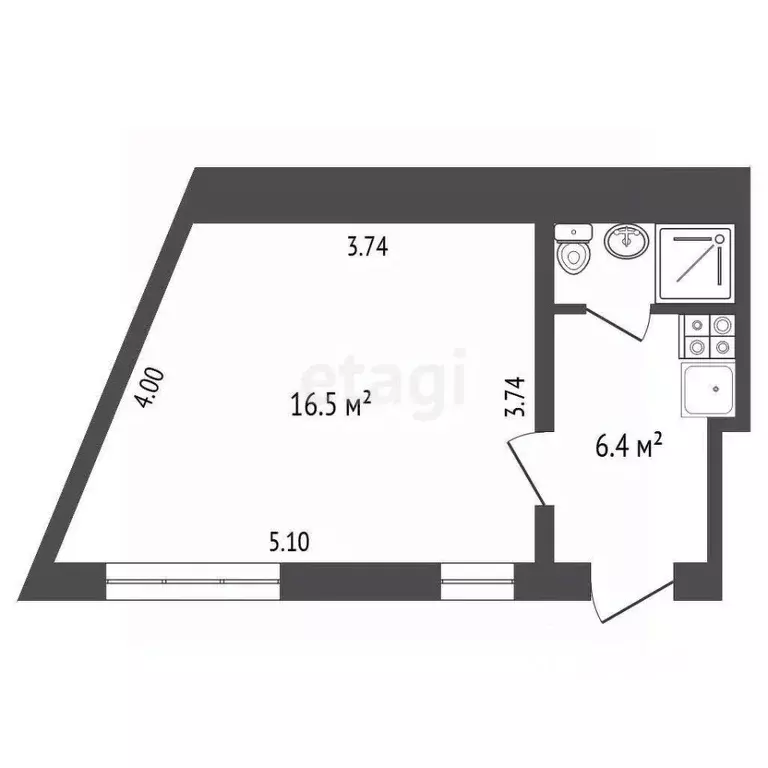 1-к кв. Крым, Ялта ул. Леси Украинки, 10 (24.4 м) - Фото 2