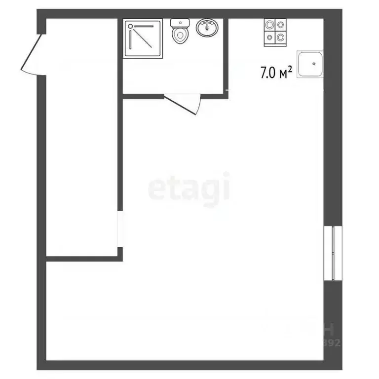Студия Вологодская область, Вологда ул. Леденцова, 6Б (35.0 м) - Фото 2