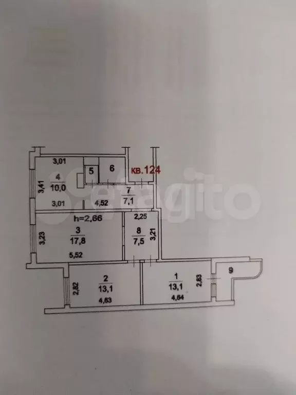 3-к. квартира, 80 м, 3/14 эт. - Фото 0