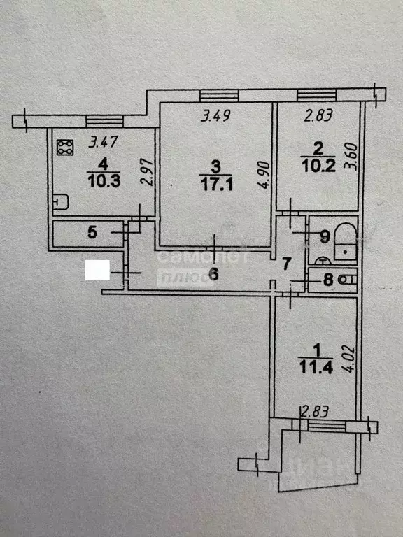 3-к кв. Вологодская область, Вологда Пошехонское ш., 11 (65.1 м) - Фото 2