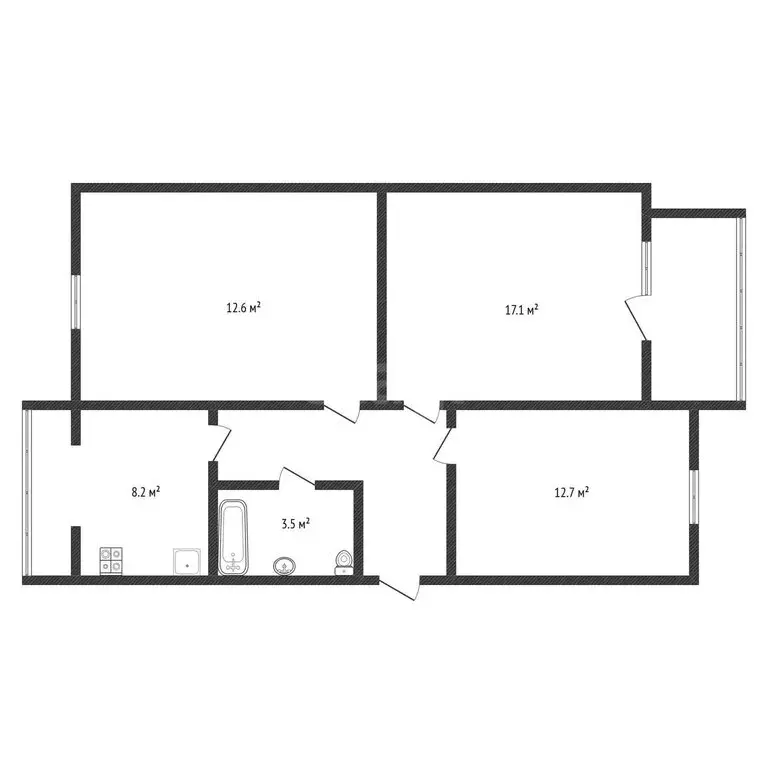 3-комнатная квартира: Черкесск, Парковая улица, 3 (62.8 м) - Фото 2