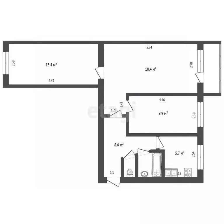 3-к кв. Орловская область, Орел Красноармейская ул., 11 (56.9 м) - Фото 0