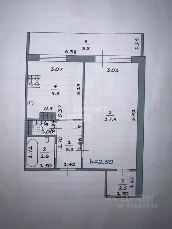 1-к кв. Марий Эл, Йошкар-Ола ул. Строителей, 34 (36.7 м) - Фото 2