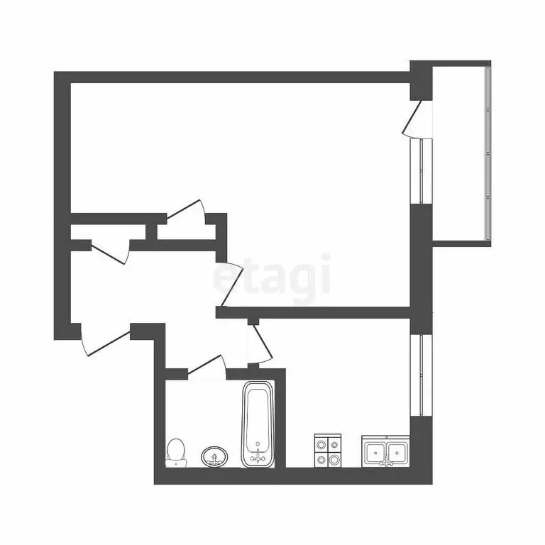 1-комнатная квартира: Тюмень, улица Мельникайте, 103 (30.2 м) - Фото 1